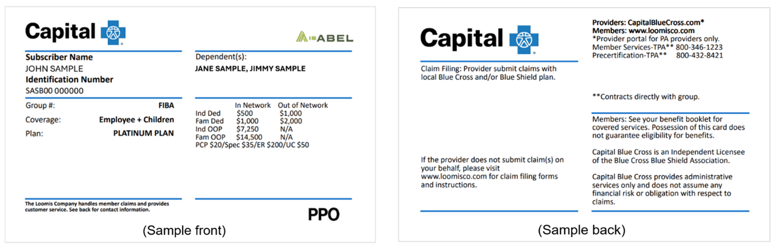 I.B. Abel Inc. member ID card (Sample)