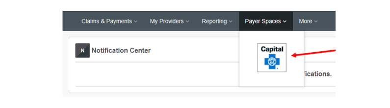 Log into Availity screenshot
